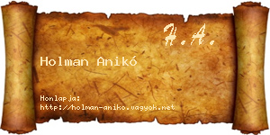 Holman Anikó névjegykártya